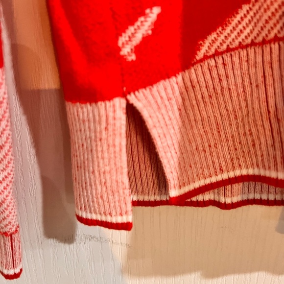 FINAL PRICE Tyler Boe Lily Pad Floral Knit Top, Flame Sweater - Picture 10 of 11